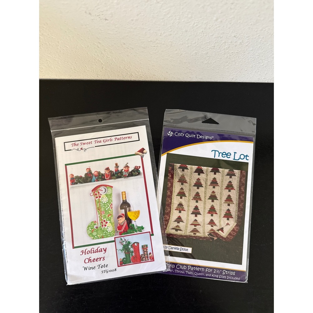 Cozy Quilt Designs Sweet Tea Girls Holiday Quilt Wine Tote Patterns Lot NEW